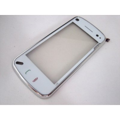 Nokia N97 lietimui jautrus stikliukas (su rėmeliu) (baltas)