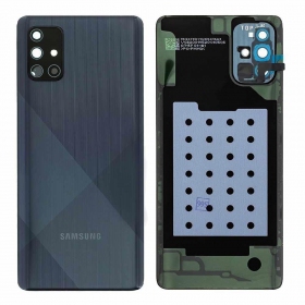 Samsung A715 Galaxy A71 2020 galinis baterijos dangtelis juodas (Prism Crush Black) (naudotas grade B, originalus)