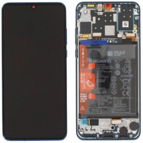 Huawei P30 Lite New Edition 2020 (02353FQE/02353DQS) ekranas (mėlynas) (su rėmeliu ir baterija) (service pack) (originalus)