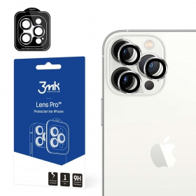 Apple iPhone 15 apsauginis grūdintas stiklas kamerai "3MK Lens Pro" (sidabrinis)