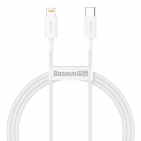 USB kabelis Baseus Superior Type-C - Lightning PD 20W 1.0m (baltas) CATLYS-A02
