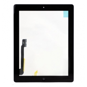 Apple iPad 4 lietimui jautrus stikliukas su HOME mygtuku ir laikikliais (juodas)