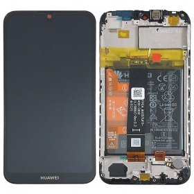 Huawei Y5 2019 ekranas (juodas) (su rėmeliu ir baterija) (service pack) (originalus)