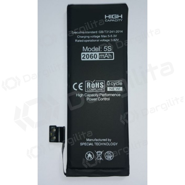 Apple iPhone 5S / 5C baterija / akumuliatorius (padidintos talpos) "Di-Power" (2060mAh)