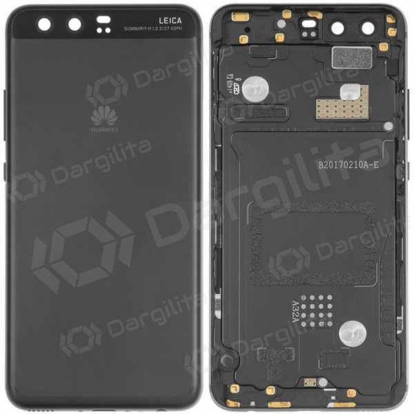 Huawei P10 galinis baterijos dangtelis (juodas) (naudotas grade C, originalus)