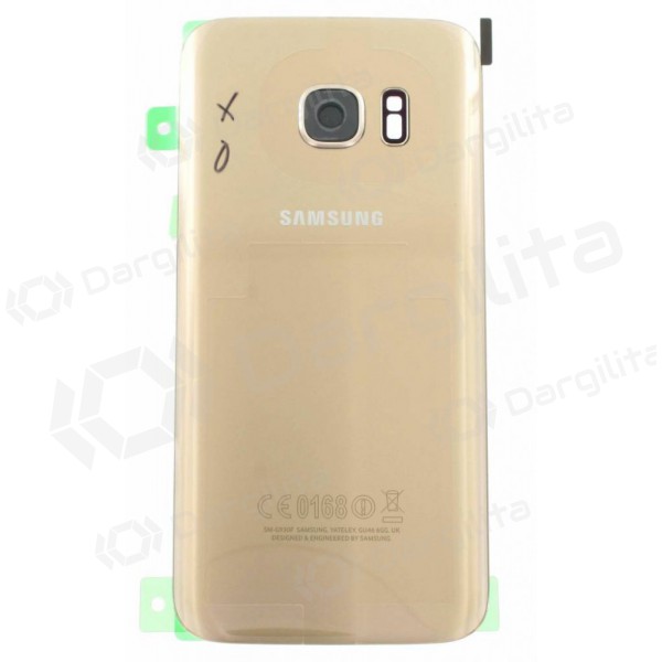 Samsung G930F Galaxy S7 galinis baterijos dangtelis auksinis (Platinum) (naudotas grade B, originalus)