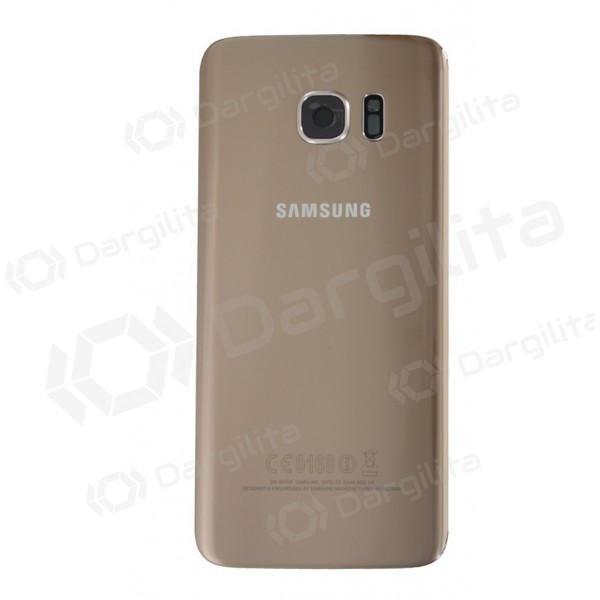 Samsung G935F Galaxy S7 Edge galinis baterijos dangtelis (auksinis) (naudotas grade C, originalus)