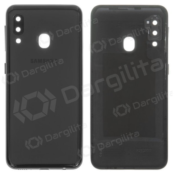 Samsung A202 Galaxy A20e 2019 galinis baterijos dangtelis (juodas) (naudotas grade B, originalus)