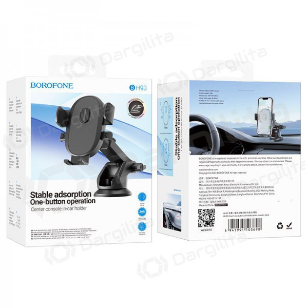 Automobilinis telefono laikiklis Borofone BH93 (dashboard) juodas Automobilinis telefono laikiklis Borofone BH93 (dashboard) juodas