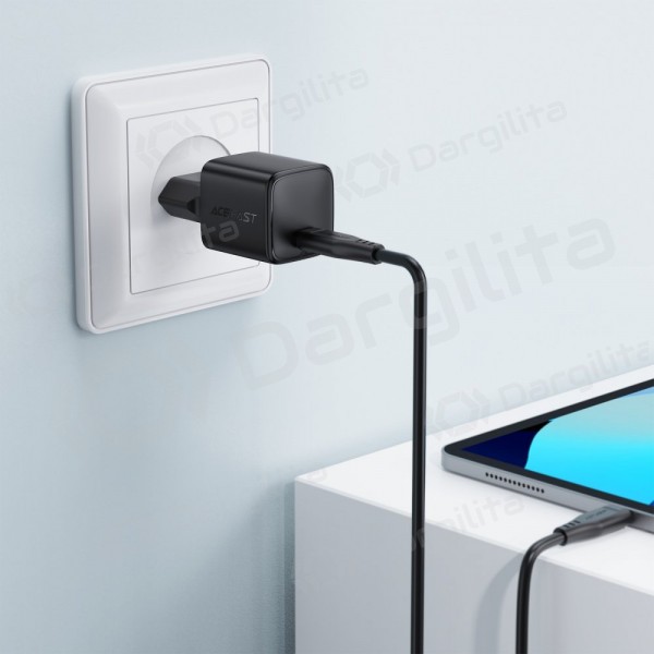 Telefono įkroviklis Acefast A118 30 W USB-C PD QC GaN juodas