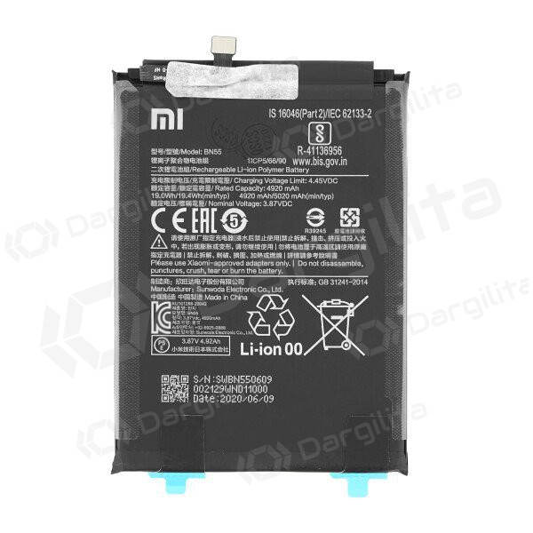 Xiaomi Redmi Note 9s (BN55) baterija / akumuliatorius (5020mAh) (service pack) (originalus)