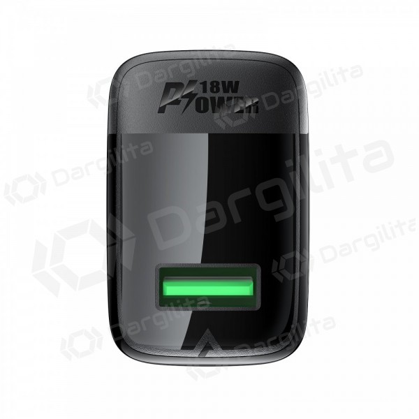 Telefono įkroviklis Acefast 18 W USB-A juodas