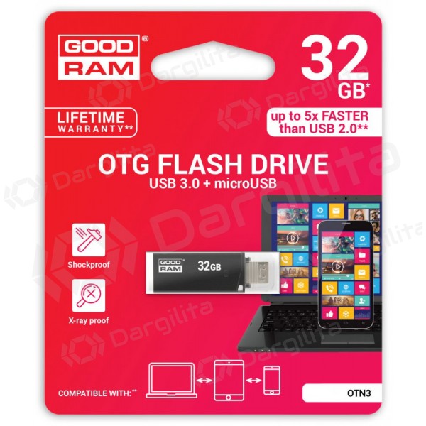 Atmintinė GOODRAM OTN3 32Gb OTG USB 3.0 + 
