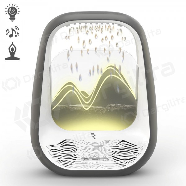 Relaksacinis Bluetooth garsiakalbis su RGB apšvietimu Relaxing Rain pilkas