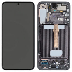 Samsung Galaxy S22+ ekranas (juodas) (su rėmeliu) (originalus)
