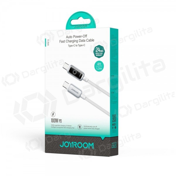 USB-C laidas Joyroom S-A55 StarFlight USB-C į USB-C 1.2 m 100 W baltas