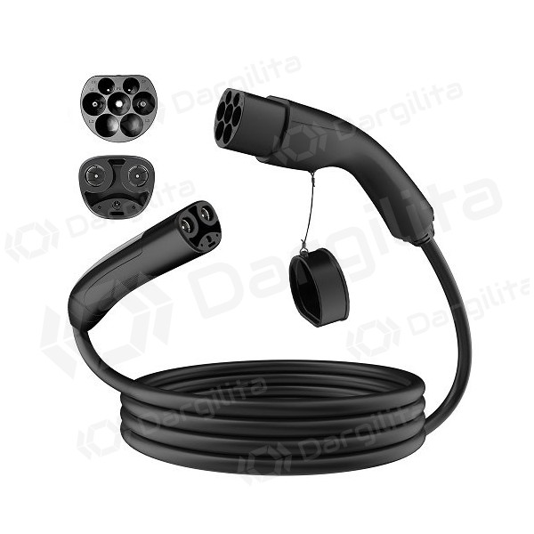 Elektromobilio įkrovimo kabelis Tesla NACS - Type 2, 32A, 7.2kW, 1-fazė, 5m