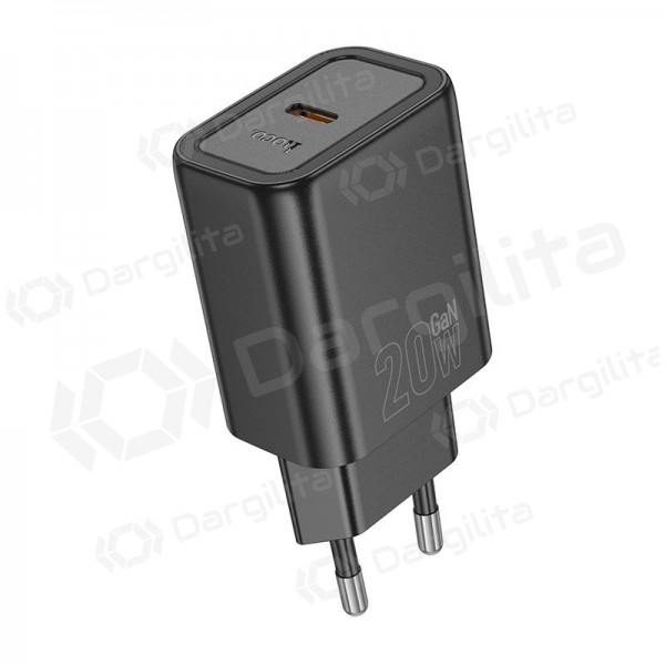 Telefono įkroviklis Hoco N60 20 W GaN USB-C juodas