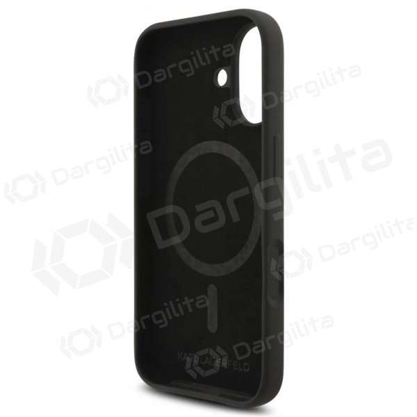 Apple iPhone 17 dėklas "Karl Lagerfeld Liquid Silicone Karl and Choupette MagSafe" (juodas)
