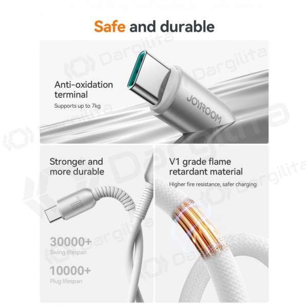USB-C laidas Joyroom S-A51 USB-C į USB-C 1.2 m 60 W pilkas