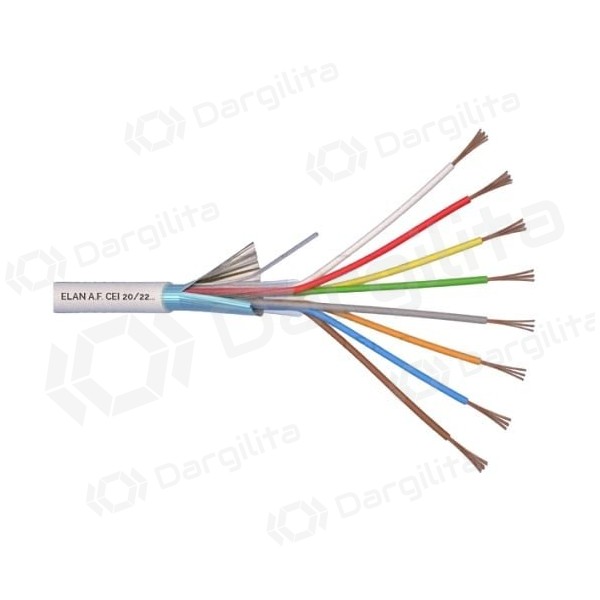 ELAN lūdytas, ekranuotas apsauginis kabelis 8x0.22