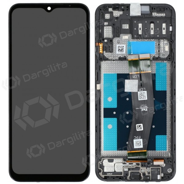 Samsung Galaxy A14 4G ekranas (juodas) (su rėmeliu) (originalus)