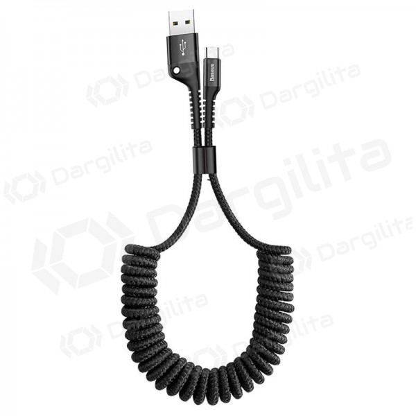 USB kabelis Fish Eye Spring Type-C 2.0A 1m (juodas) CATSR-01