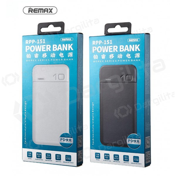 Išorinė baterija Power Bank Remax RPP-151 Type-C PD+Quick Charge 3.0 (3A) 10000mAh (juoda)