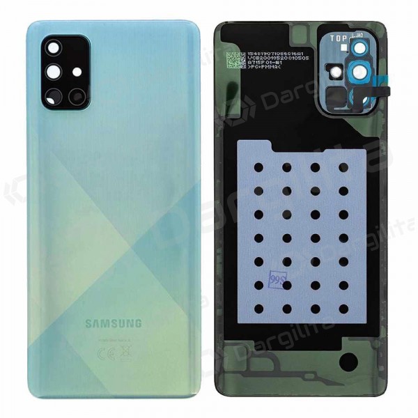 Samsung A715 Galaxy A71 2020 galinis baterijos dangtelis mėlynas (Prism Crush Blue) (service pack) (originalus)