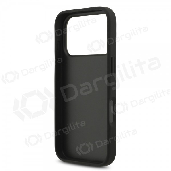 Apple iPhone 17 Pro dėklas "Guess PU 4G Metal Logo Strap" (juodas)