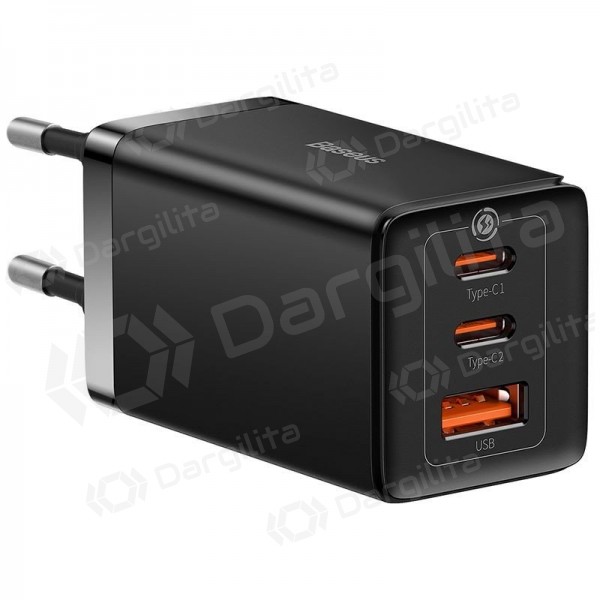 Telefono įkroviklis Baseus GaN5 Pro 65 W 2xUSB-C + USB-A GaN PD QC juodas CCGP120201