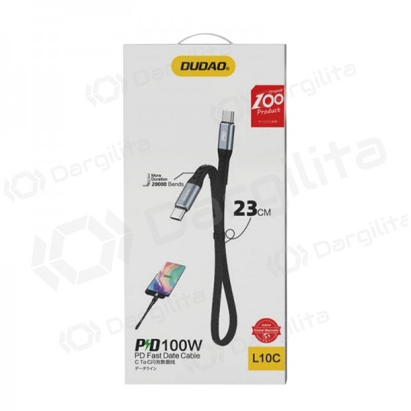 USB-C laidas Dudao L10C USB-C į USB-C 0.23 m 100 W juodas