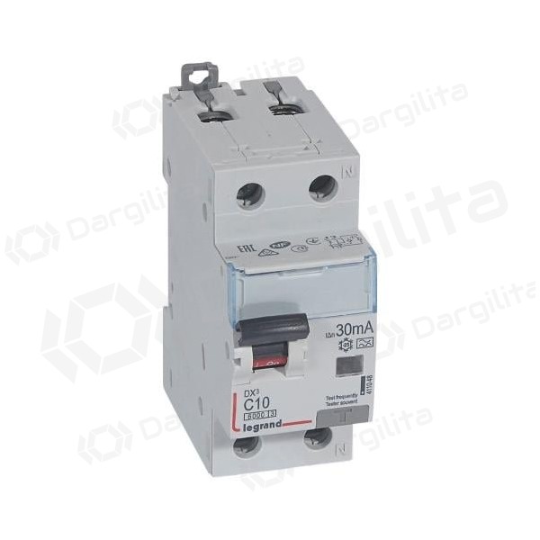 Srovės nuotekio relė su automatiniu jungikliu Legrand 411048 (C, 10A, 2P, 30mA, 230V)