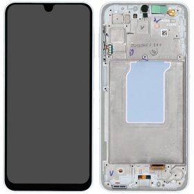 Samsung Galaxy A26 5G ekranas (baltas) (su rėmeliu) (originalus)