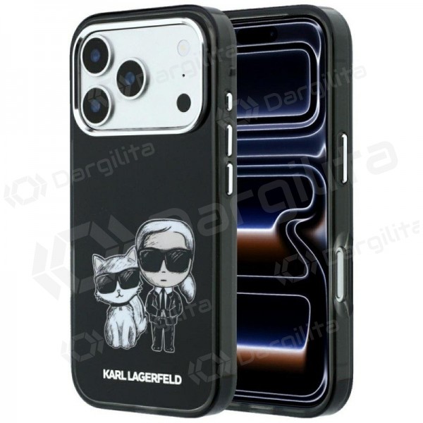 Apple iPhone 18 Pro dėklas "Karl Lagerfeld PU Semi Wrap Smooth Sketch Bodies MagSafe" (juodas)
