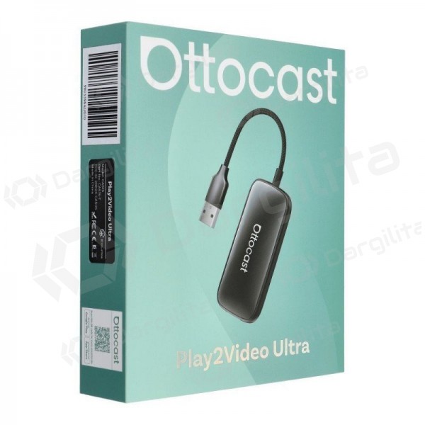 Belaidis CarPlay/Android Auto adapteris Ottocast Play2Video Ultra juodas