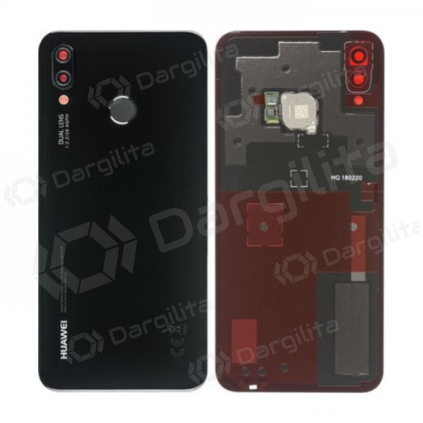 Huawei P20 Lite galinis baterijos dangtelis juodas (Midnight Black) (naudotas grade C, originalus)