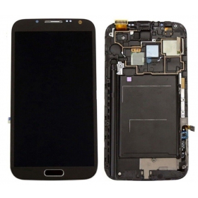 Samsung Galaxy Note 2 ekranas (pilkas) (su rėmeliu) (originalus)