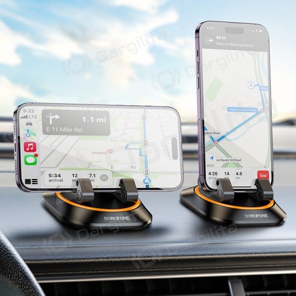 Automobilinis telefono laikiklis Borofone BH116 ant prietaisų skydelio 4.5–7 col.