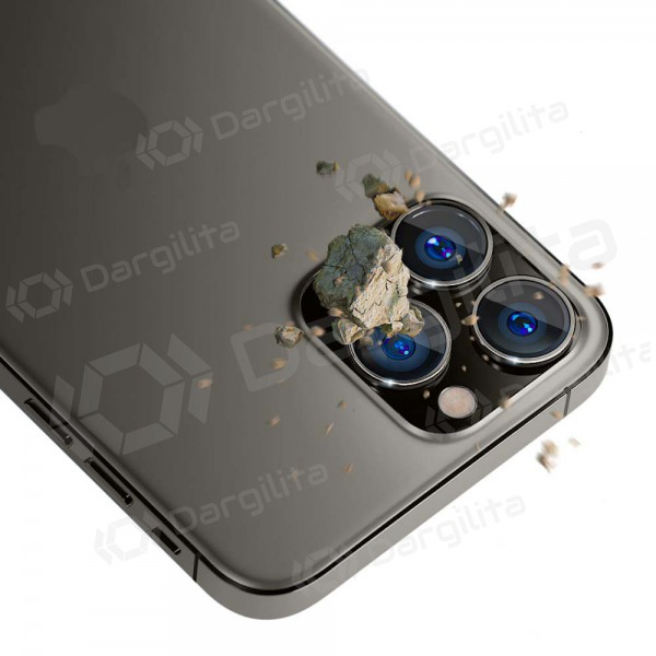 Apple iPhone 15 Pro Max apsauginis grūdintas stiklas kamerai "3MK Lens Pro" (juodas)