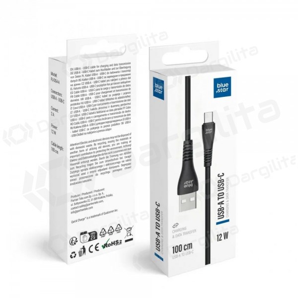 Lightning laidas Blue Star PJ-DG4-A USB-A į Lightning 1 m juodas