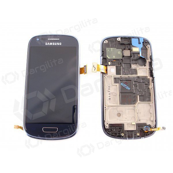 Samsung I8190 Galaxy S3 mini ekranas (mėlynas) (su rėmeliu) (naudotas grade A, originalus)