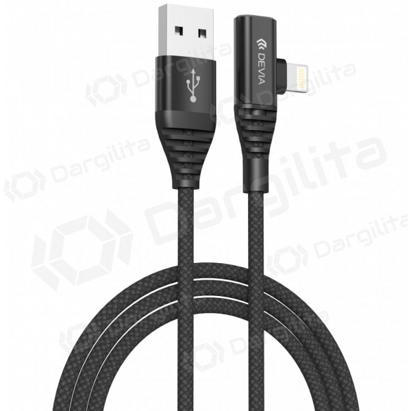 USB kabelis Devia Storm 2in1 Lightning-Lightning audio adapteris 1.2m (juodas)