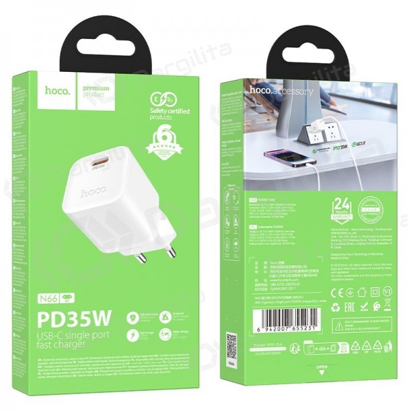 Telefono įkroviklis Hoco N66 35 W GaN USB-C baltas