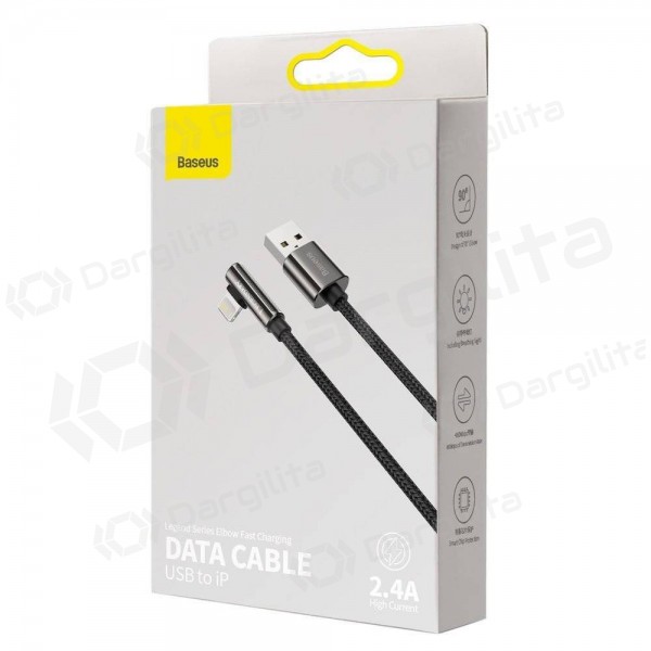 USB kabelis Baseus Legend Lightning 2.4A 1.0m (juodas) CALCS-01