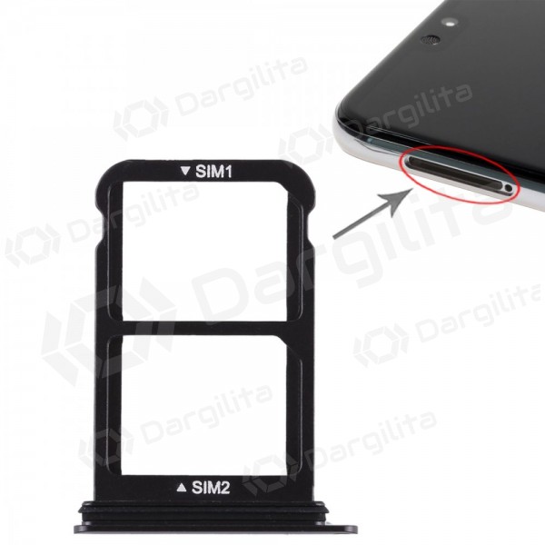 Huawei P20 SIM kortelės laikiklis (Dual) (juodas)