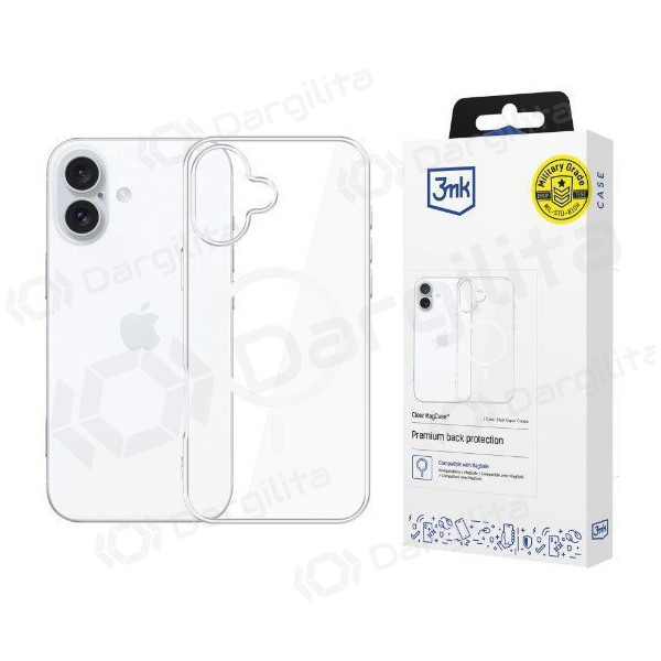 Apple iPhone 16 Plus dėklas "3MK Clear MagCase" (skaidrus)