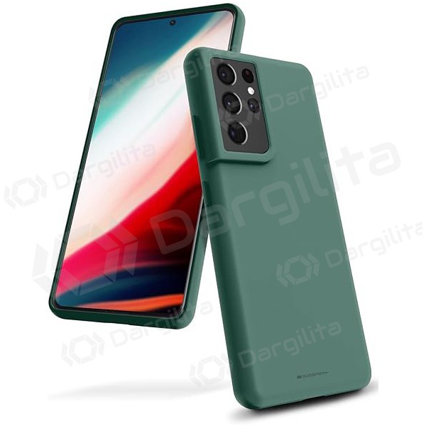 Samsung Galaxy S25 Ultra dėklas Mercury "Silicone Case" (tamsiai žalias)