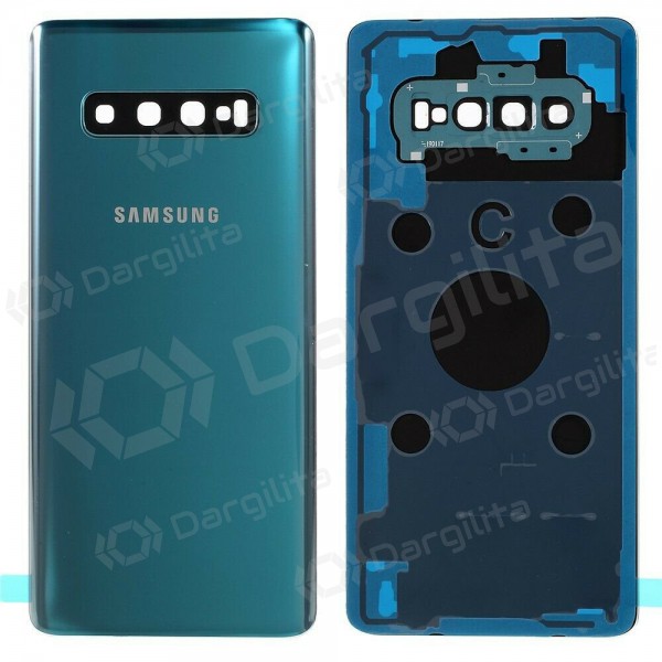 Samsung G975 Galaxy S10 Plus galinis baterijos dangtelis žalias (Prism Green) (naudotas grade C, originalus)