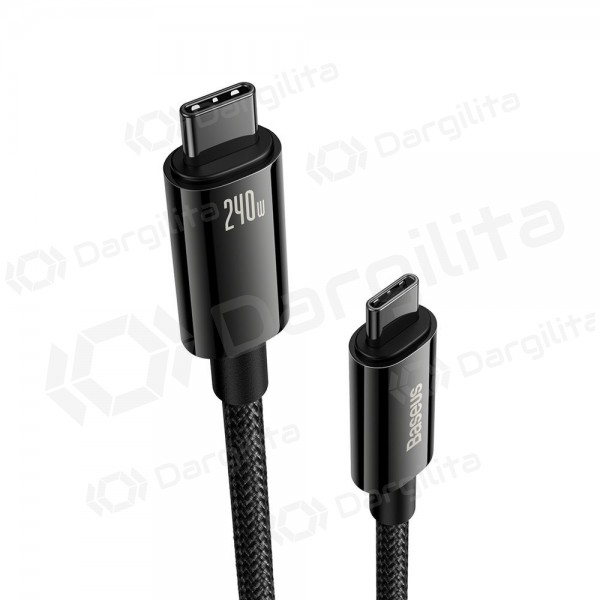 USB-C laidas Baseus Tungsten CAWJ040001 USB-C į USB-C 1 m 240 W juodas